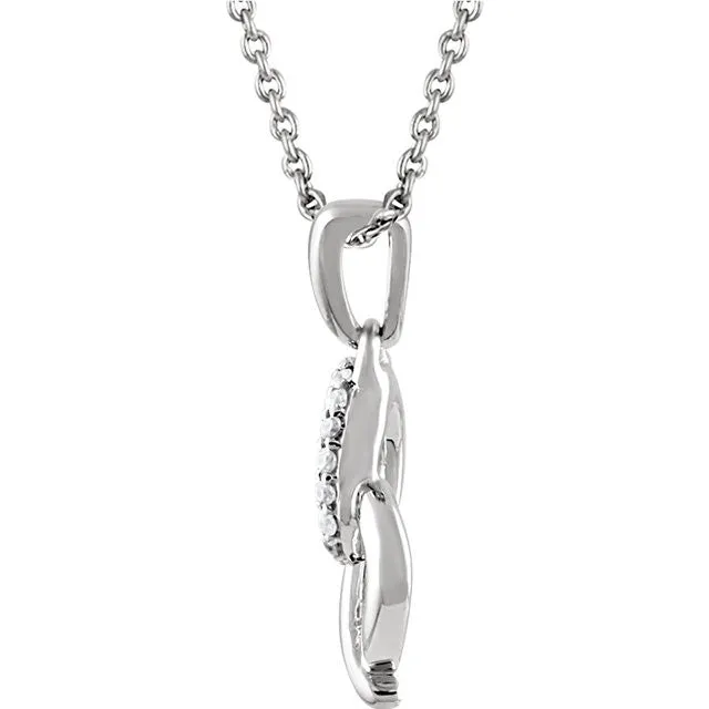 Sterling Silver .05 CTW Diamond Heart 18" Necklace