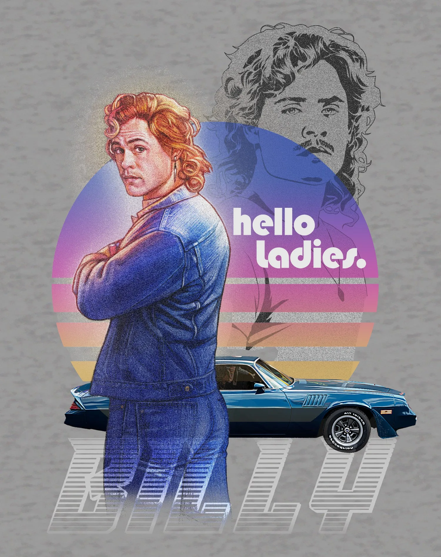 Stranger Things Retro Billy Muscle Car Pose Hello Ladies Official Women's T-Shirt