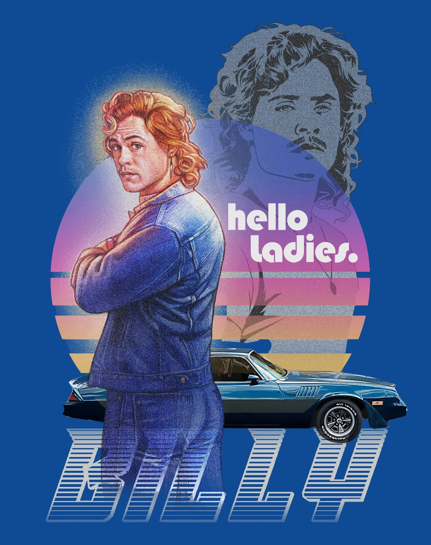 Stranger Things Retro Billy Muscle Car Pose Hello Ladies Official Women's T-Shirt