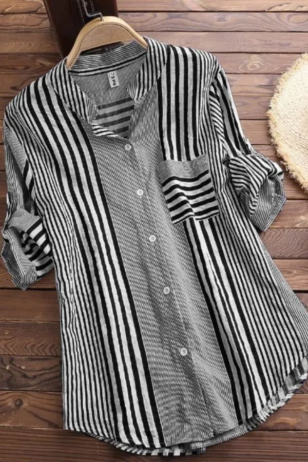 Stripe Printing Cotton T-shirts