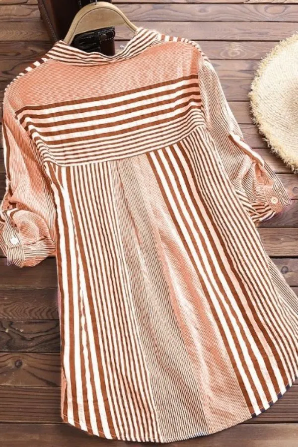 Stripe Printing Cotton T-shirts