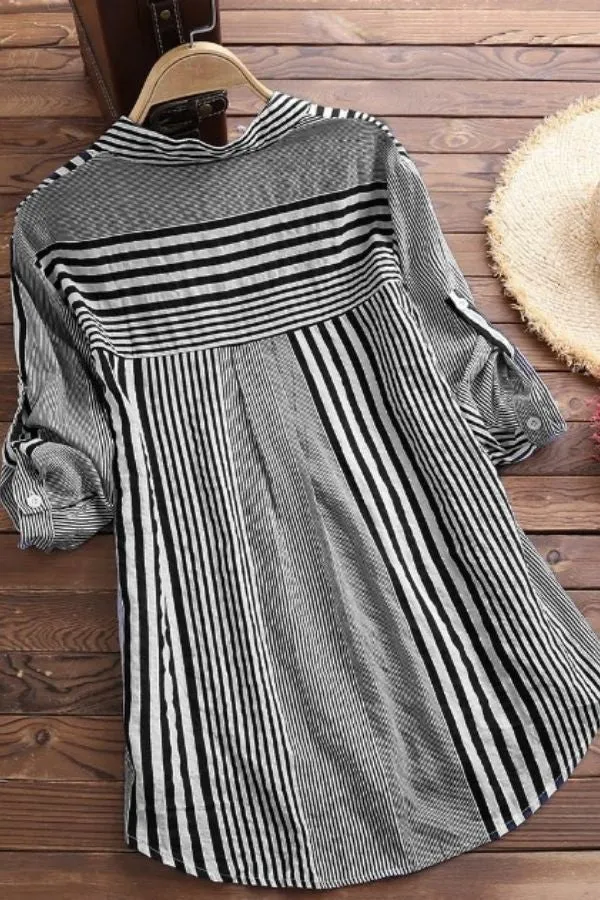 Stripe Printing Cotton T-shirts