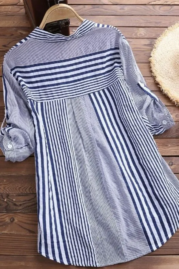 Stripe Printing Cotton T-shirts