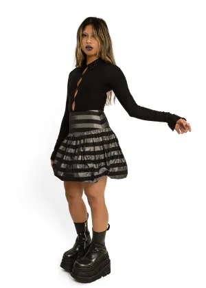 Striped sateen bubble skirt