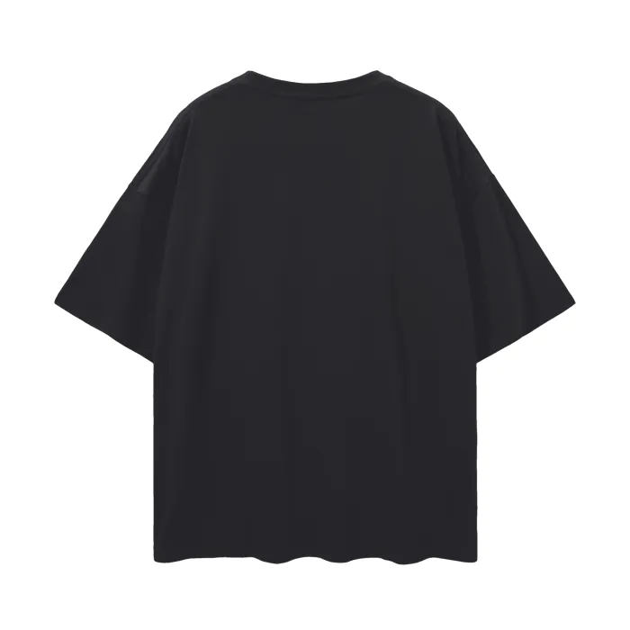 Stud Spray Paint with a Crown Graphic Tee Black Lesbian Pride Intersectionality on front of Black Oversize Deep Drop Shoulder Tee - 190 GSM