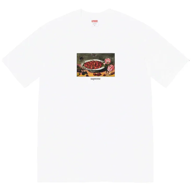 Supreme Strawberry Fruit Plate Print T-Shirt