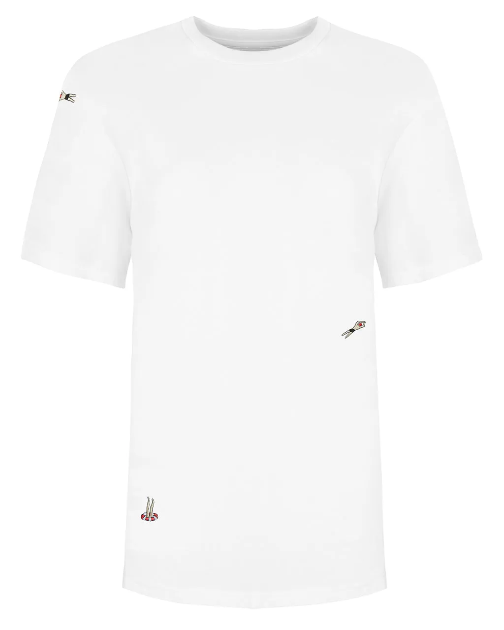 Swimmers Embroidered T-Shirt White