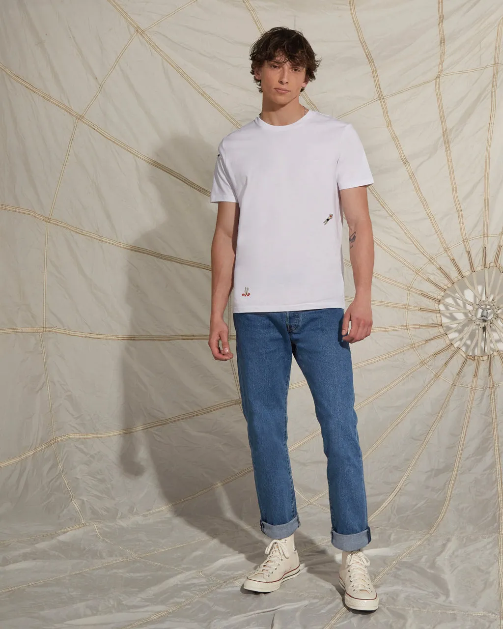 Swimmers Embroidered T-Shirt White