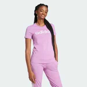 T SHIRT ADIDAS MAGLIA DONNA FITNESS VIOLETTO LOGO BIANCO
