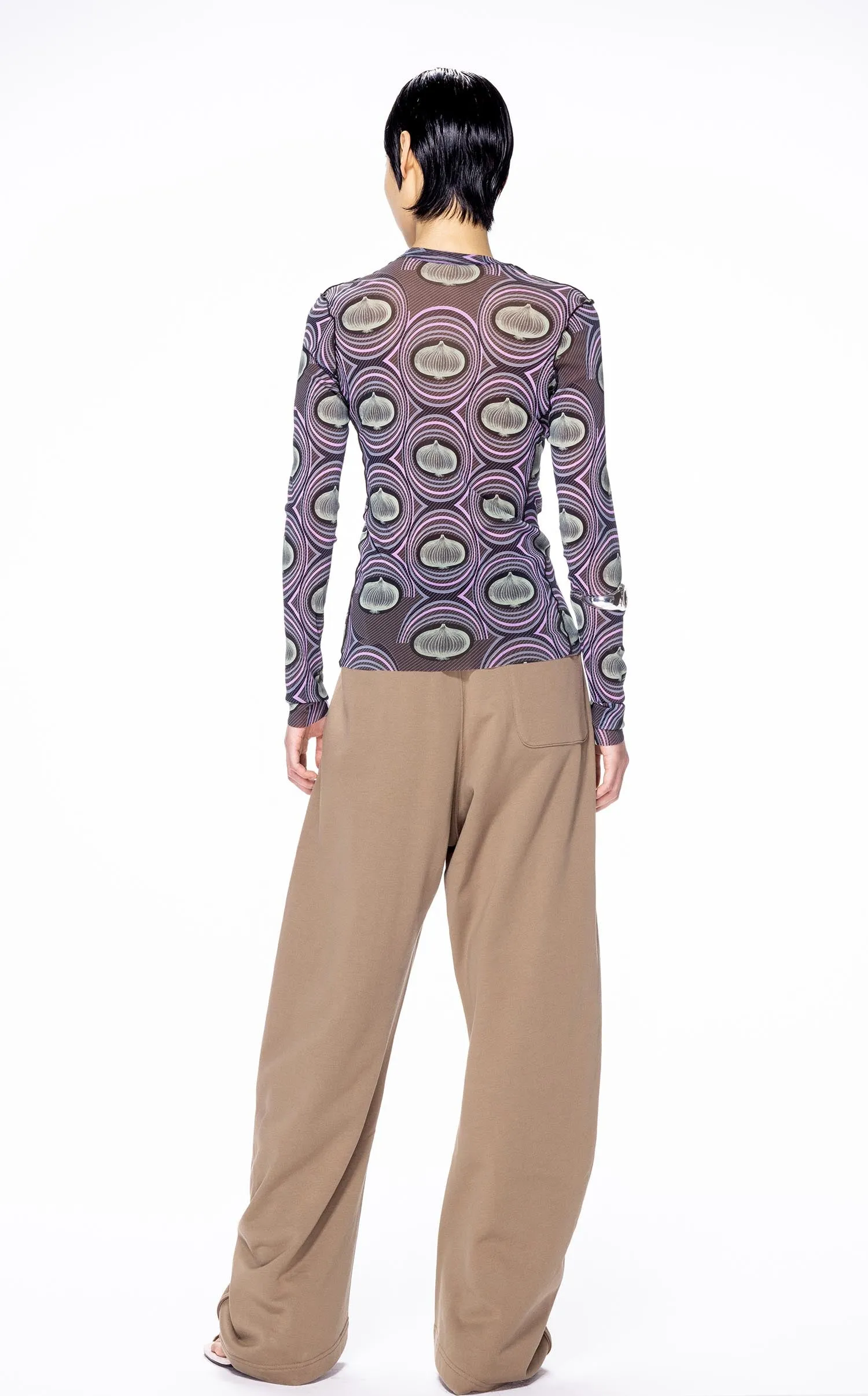 T-Shirt / JNBY Slim Fit Onion Print Long Sleeve T-Shirt