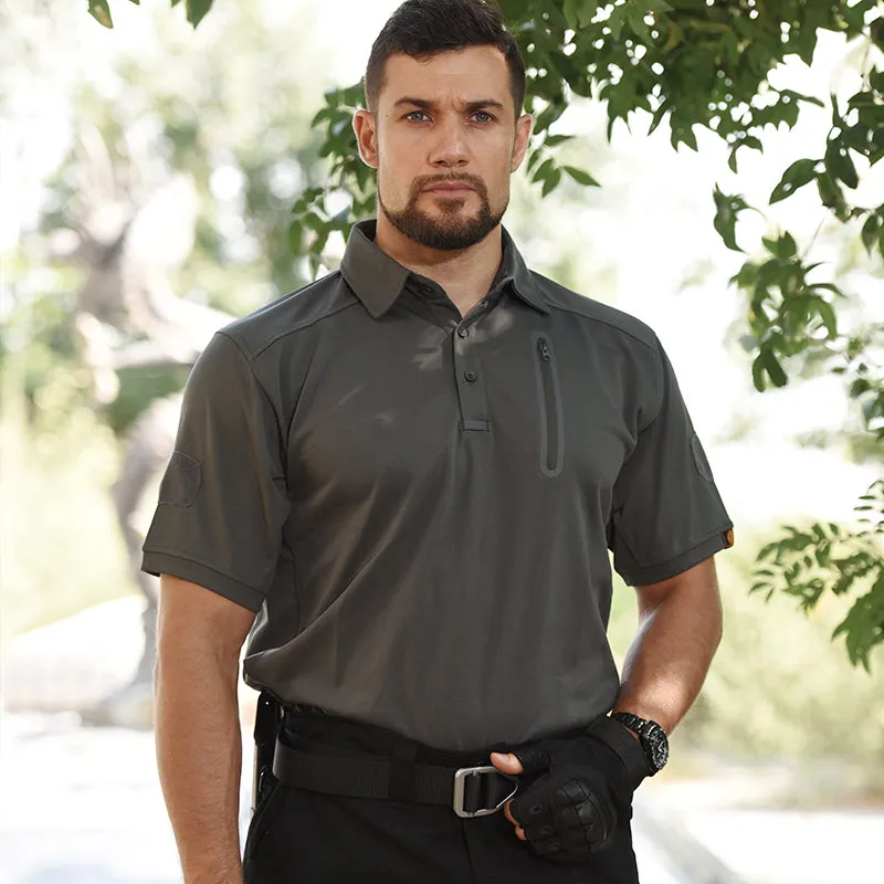Tactical Camouflage Golf Tennis Lapel Men's T Shirts