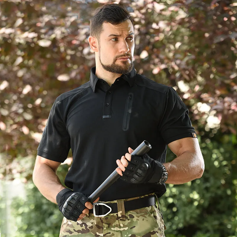 Tactical Camouflage Golf Tennis Lapel Men's T Shirts