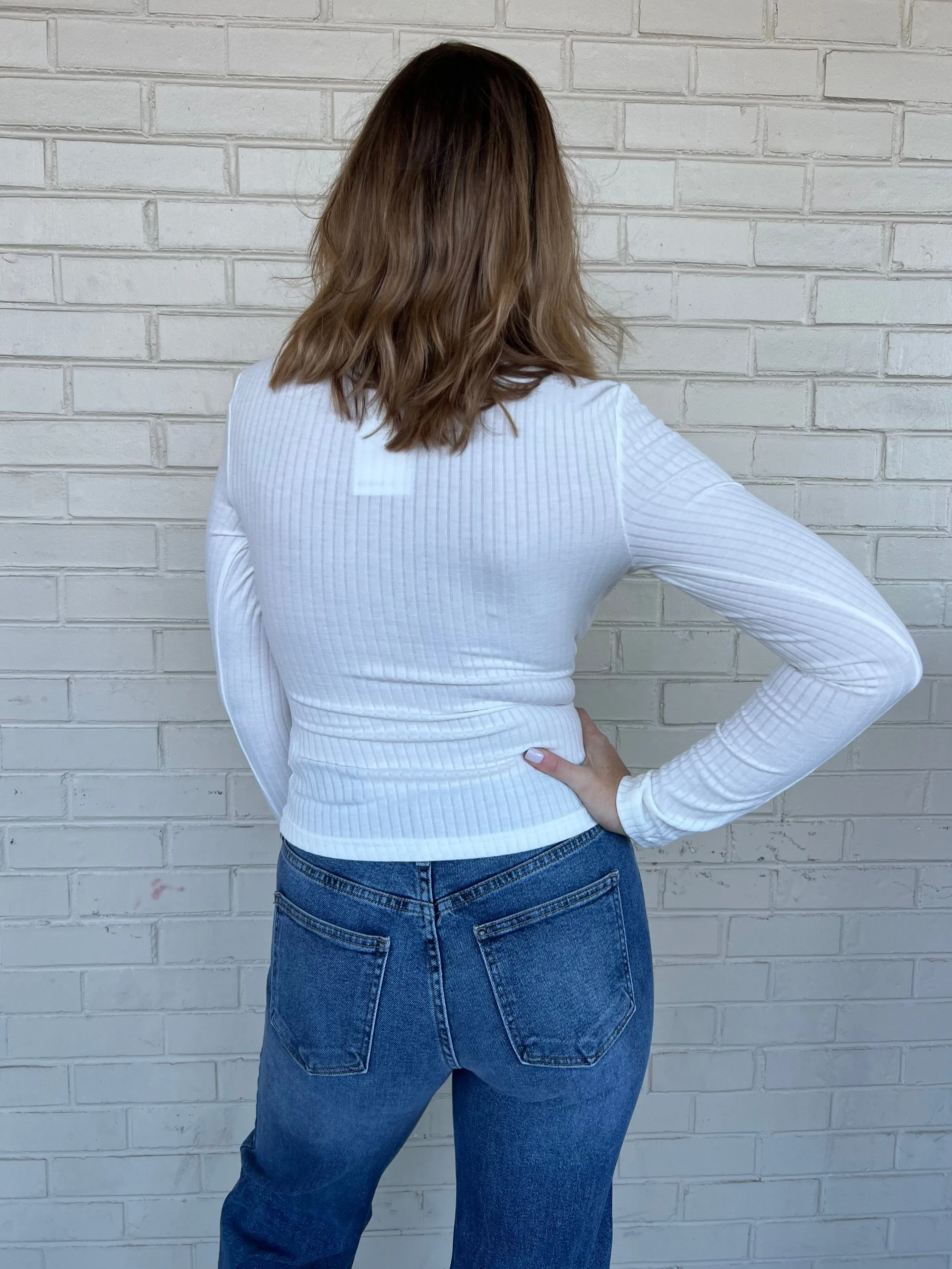 Take It Easy Ribbed Long Sleeve Top