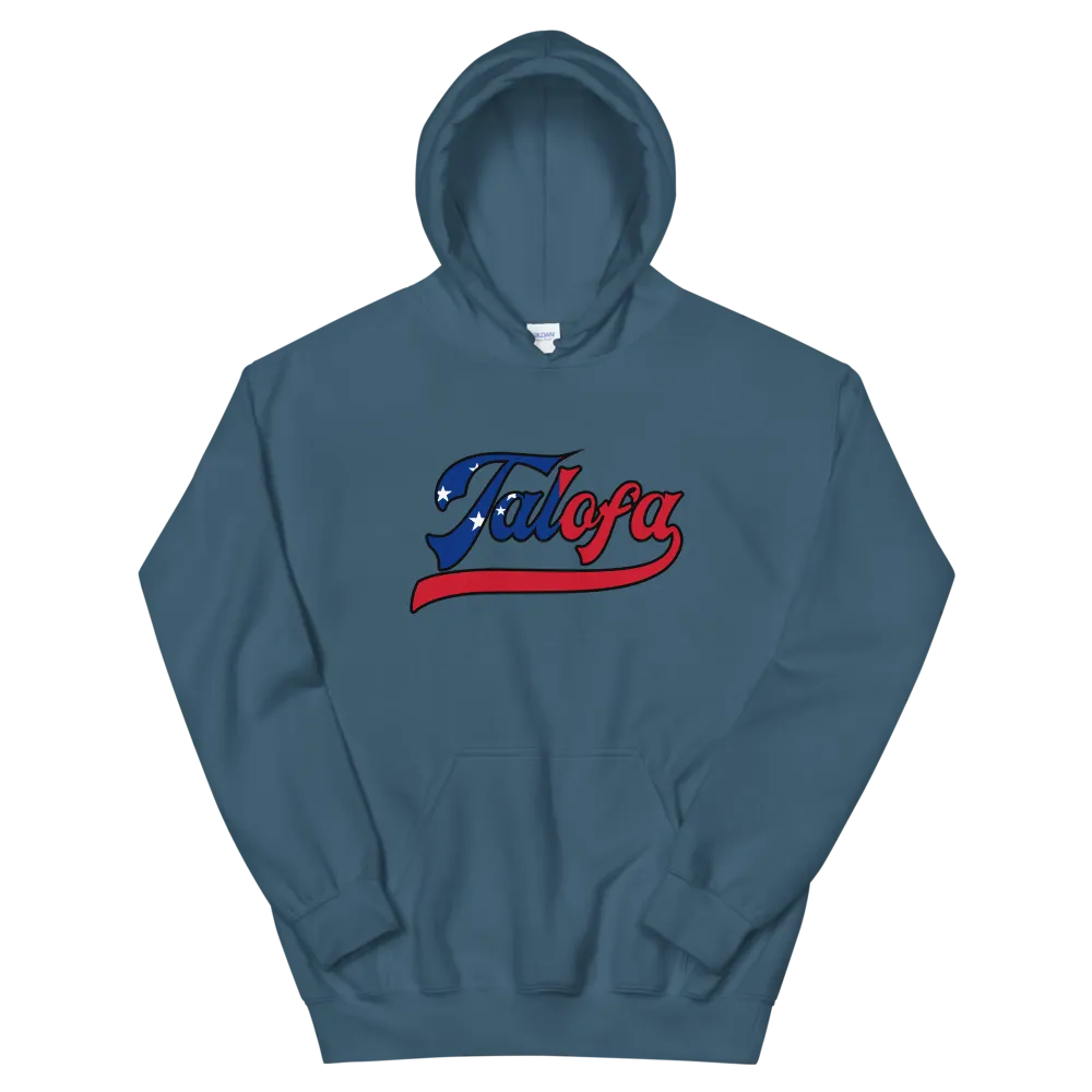 Talofa Script ~ Flag with Black Border *ADULT HOODIE*