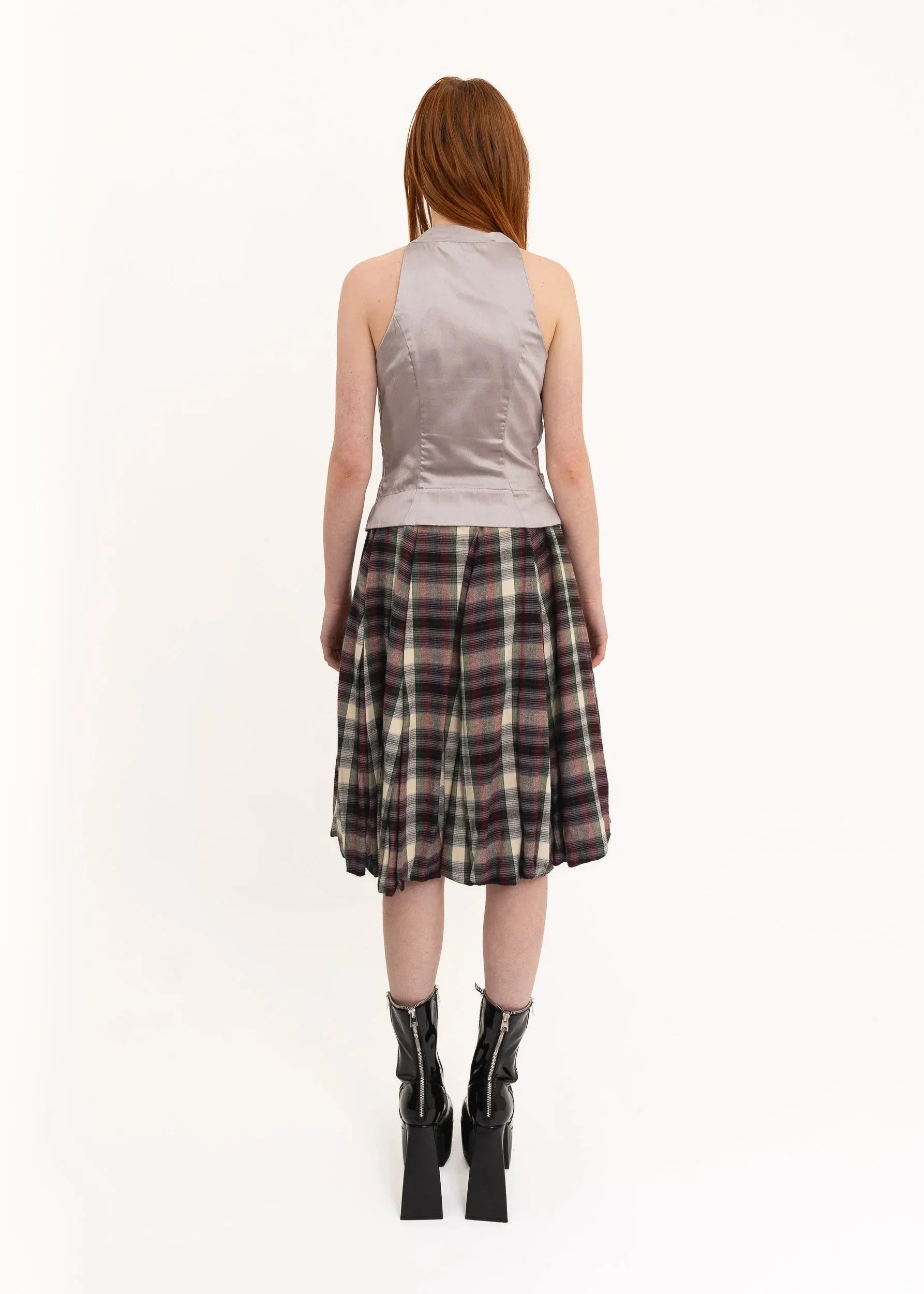 Tartan balloon skirt