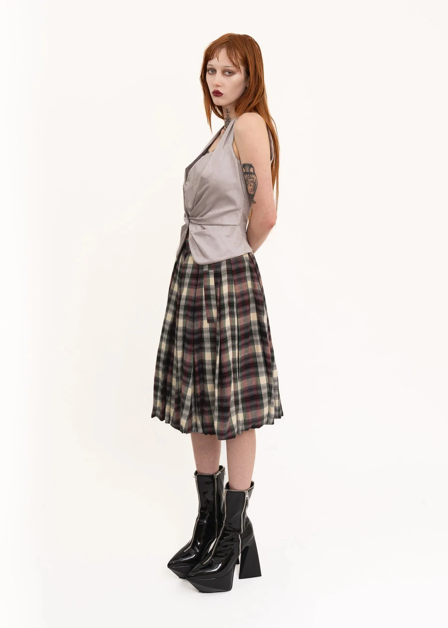 Tartan balloon skirt