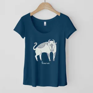 Taurus Zodiac Symbol: The Bull - Women’s Flex Scoop Neck Tee