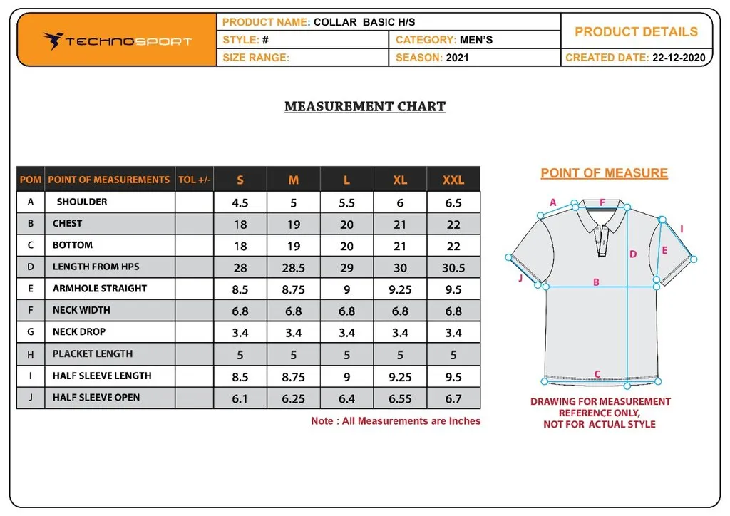 TechnoSport Polo Neck Half Sleeve Dry Fit T Shirt for Men OR-21 (Blush Red)