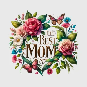 The Best Mom Floral Transfer
