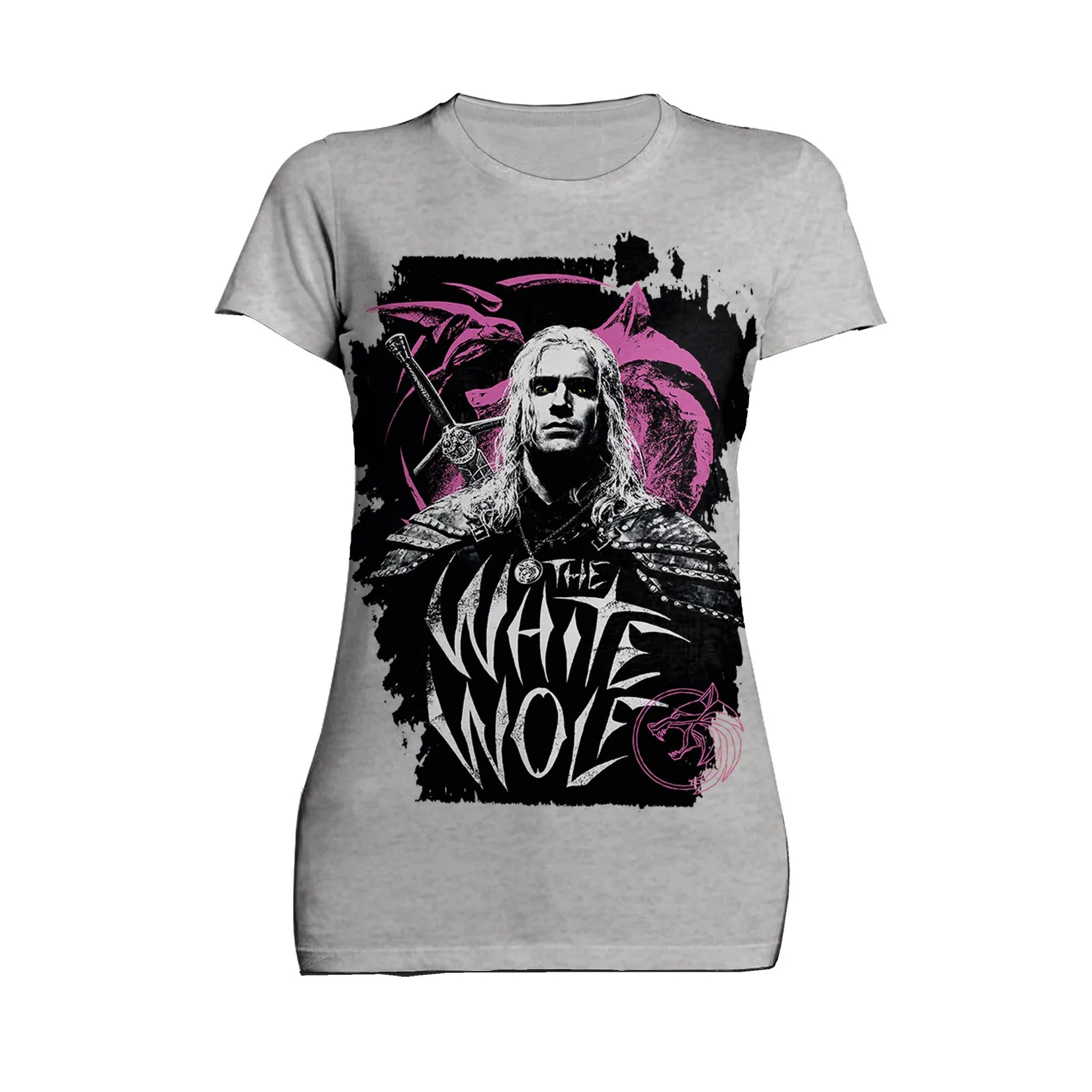 The Witcher Geralt Splash White Wolf Official Women's T-Shirt