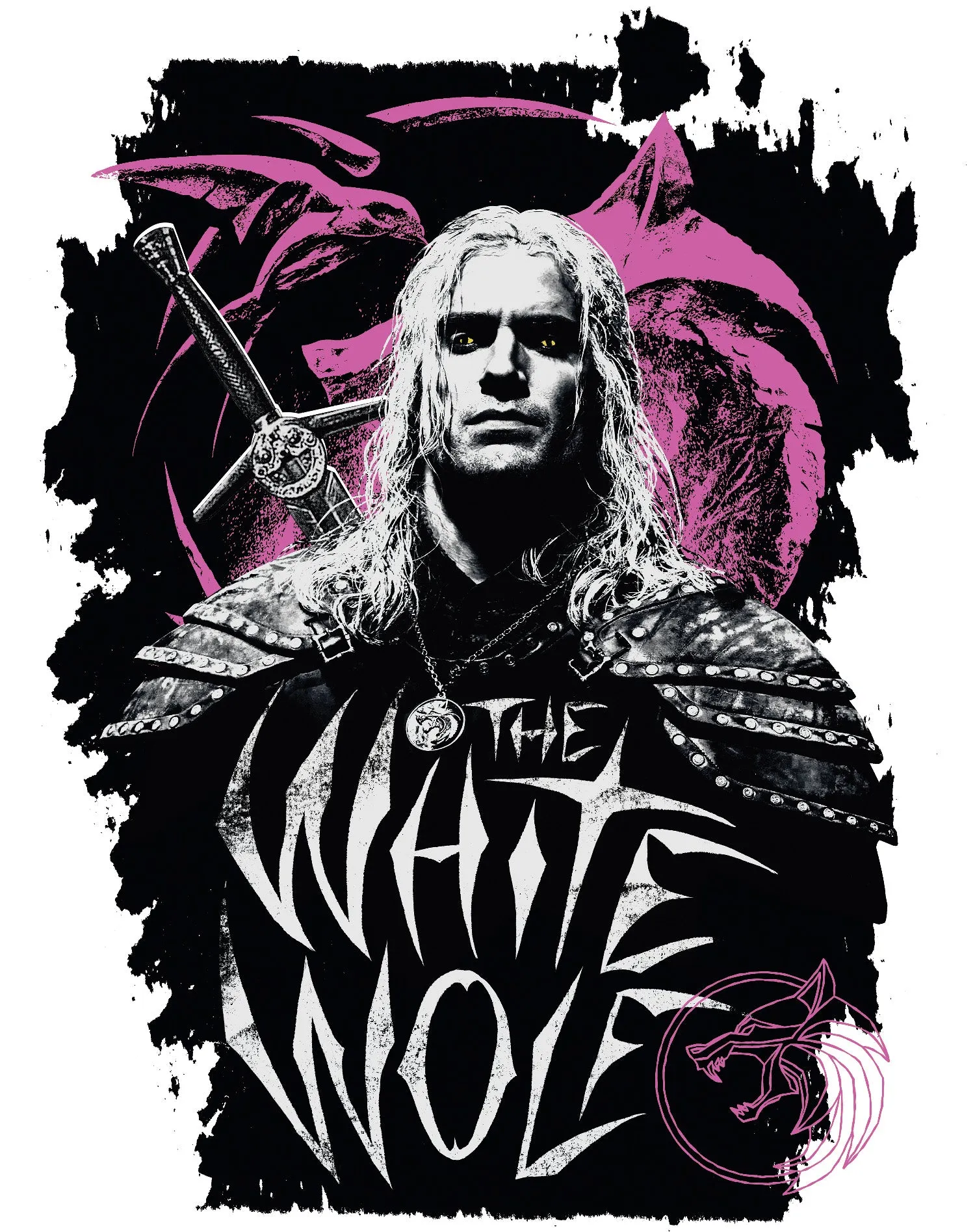 The Witcher Geralt Splash White Wolf Official Women's T-Shirt