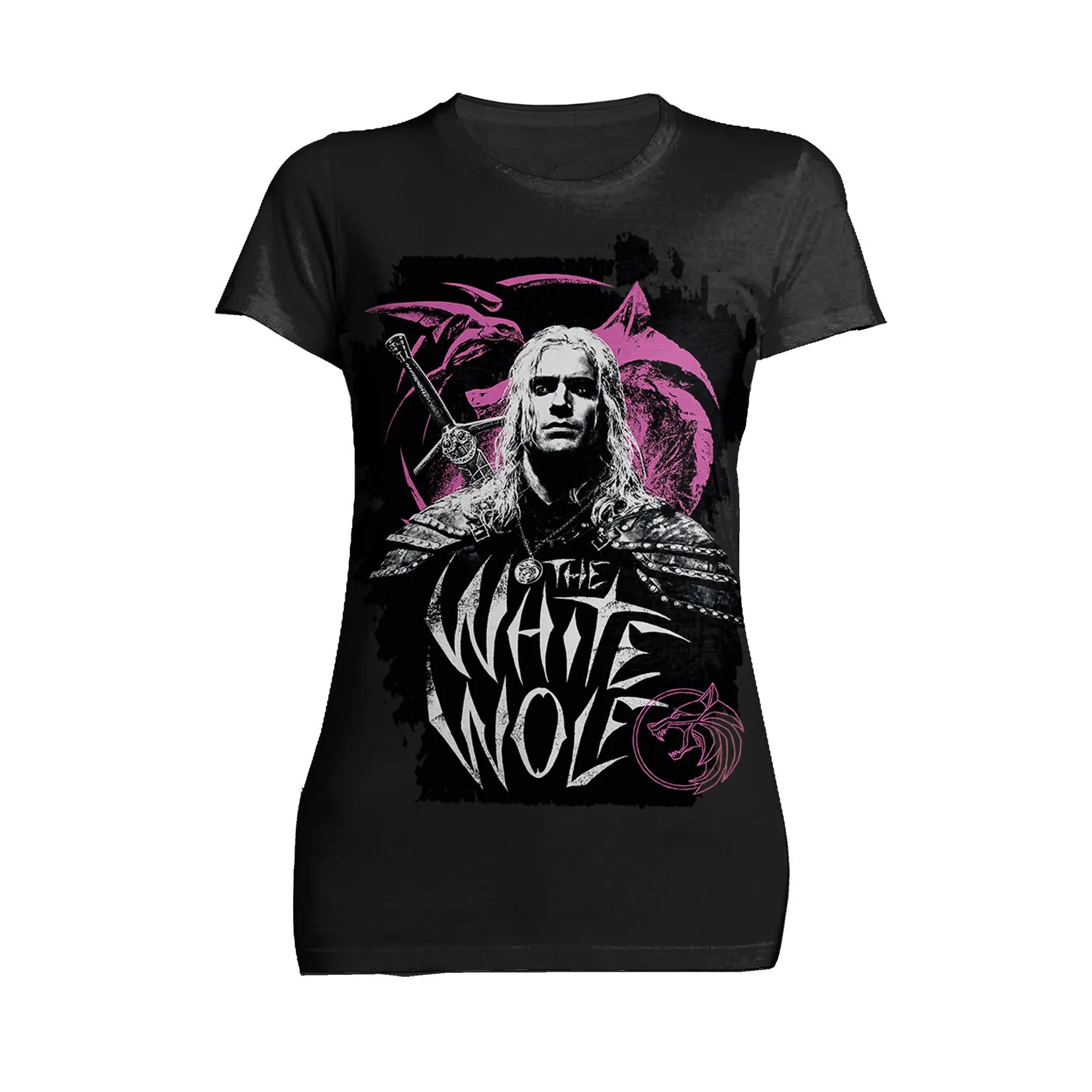 The Witcher Geralt Splash White Wolf Official Women's T-Shirt