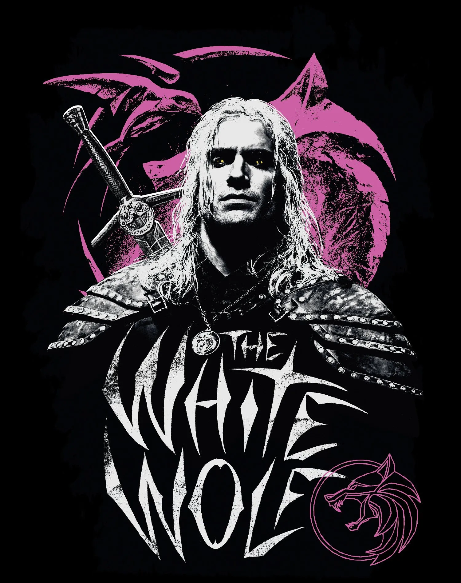 The Witcher Geralt Splash White Wolf Official Women's T-Shirt