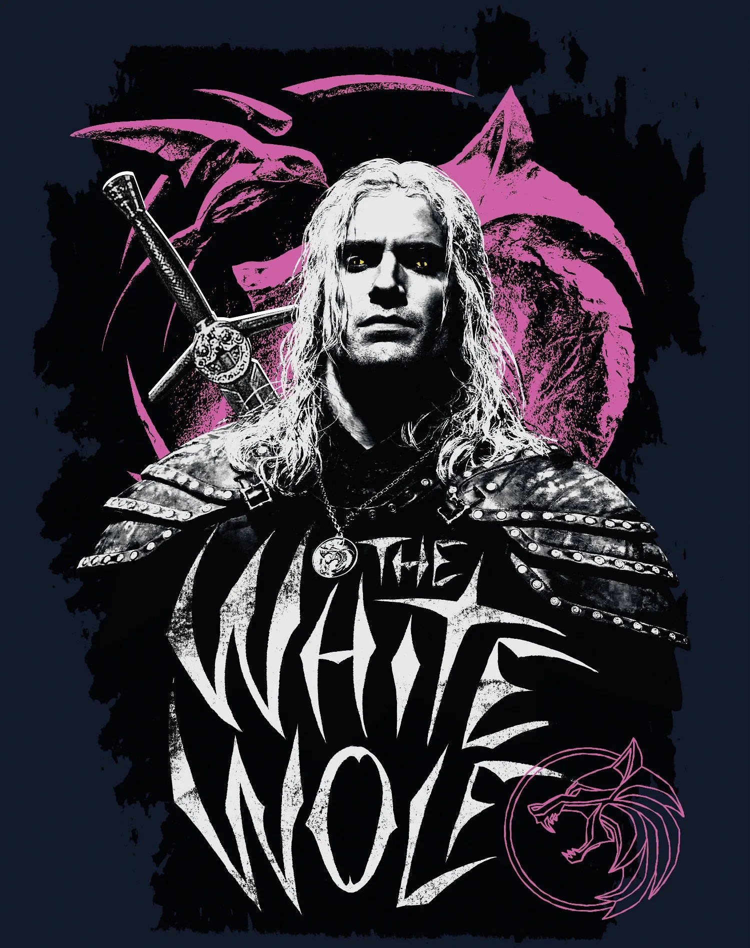 The Witcher Geralt Splash White Wolf Official Women's T-Shirt