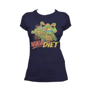 TMNT Group Ninja Diet Official Women's T-shirt (Navy)