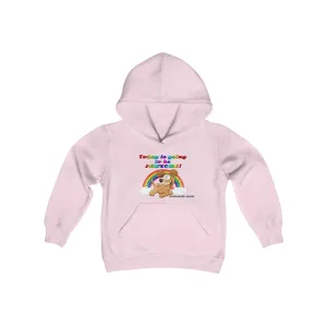 Today is Going to Be Pawsome, Puppies & Rainbows Youth Heavy Blend Hooded Sweatshirt