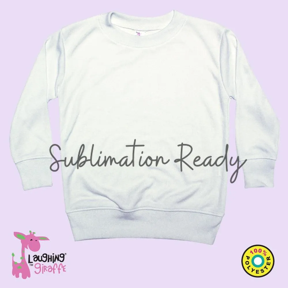 Toddler/Youth Long Sleeve Pullover T-shirt– 100% Polyester – White