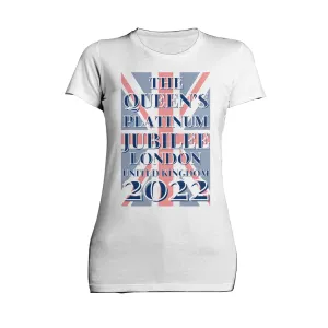 UA Queen's Platinum Jubilee London UK Flag Women's T-shirt (White)