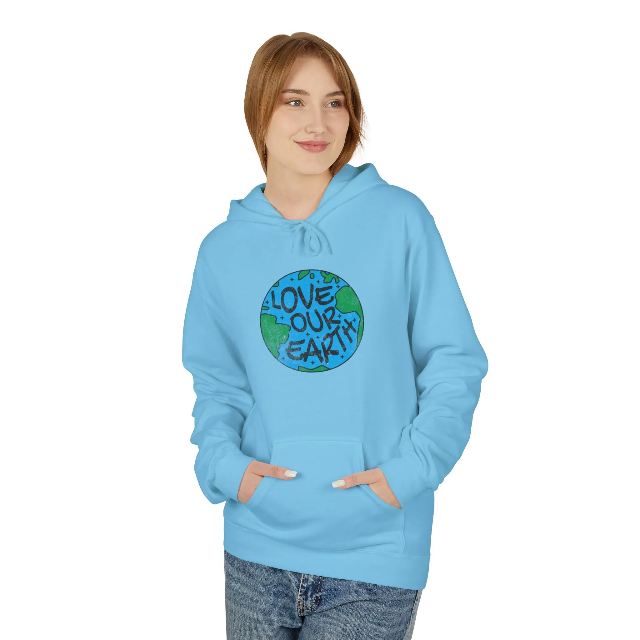 Unisex Midweight Softstyle Fleece Hoodie - Love Our Earth