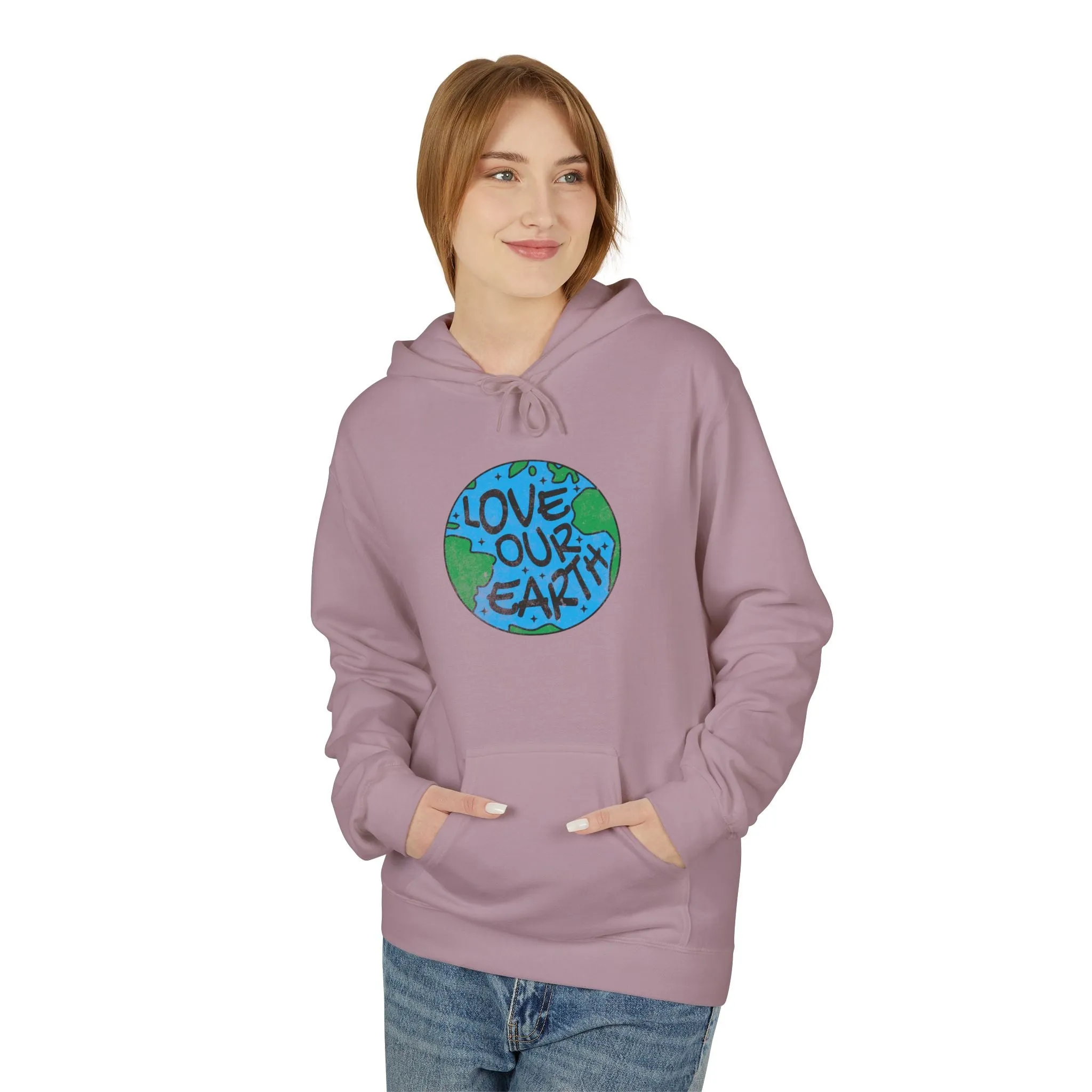 Unisex Midweight Softstyle Fleece Hoodie - Love Our Earth
