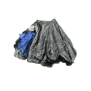 Upcycled Vintage 50s Black &amp; White Checkered Flocked Full Skirt Funky Petticoat