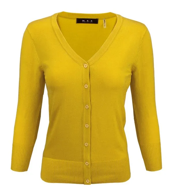 V-Neck Button Down Knit Plus Size Cardigan Sweater