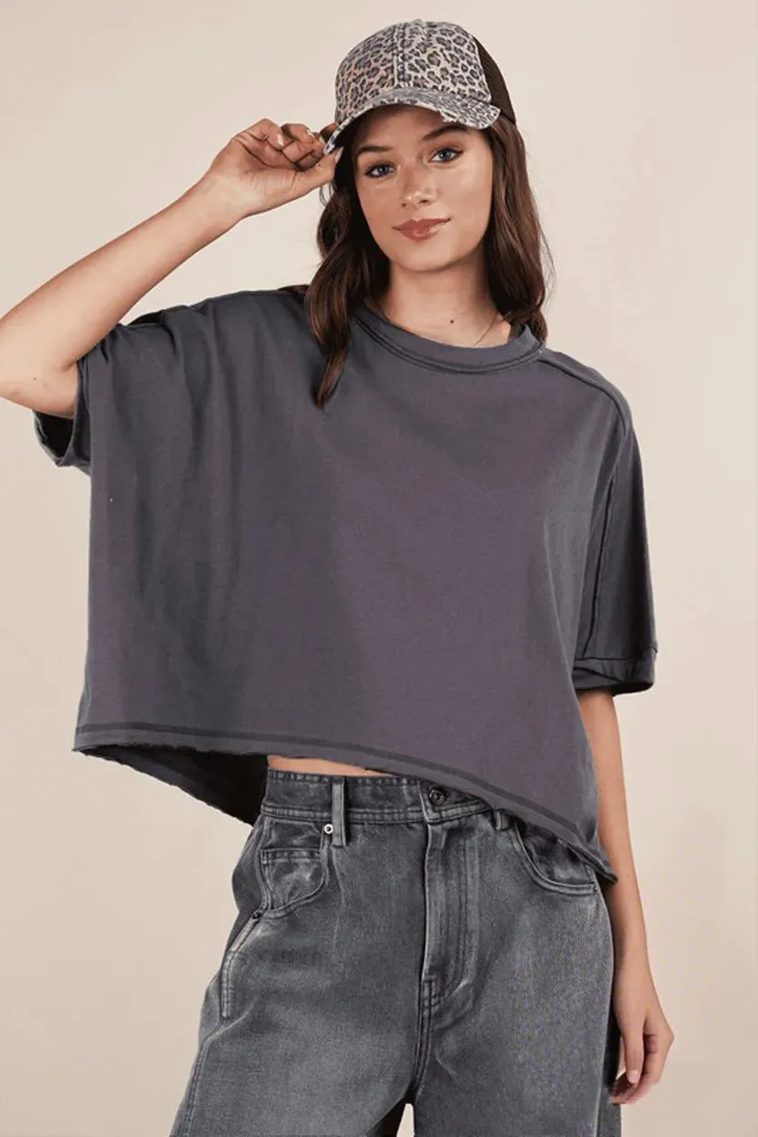 VERY J Round Neck Short Sleeve T-Shirt