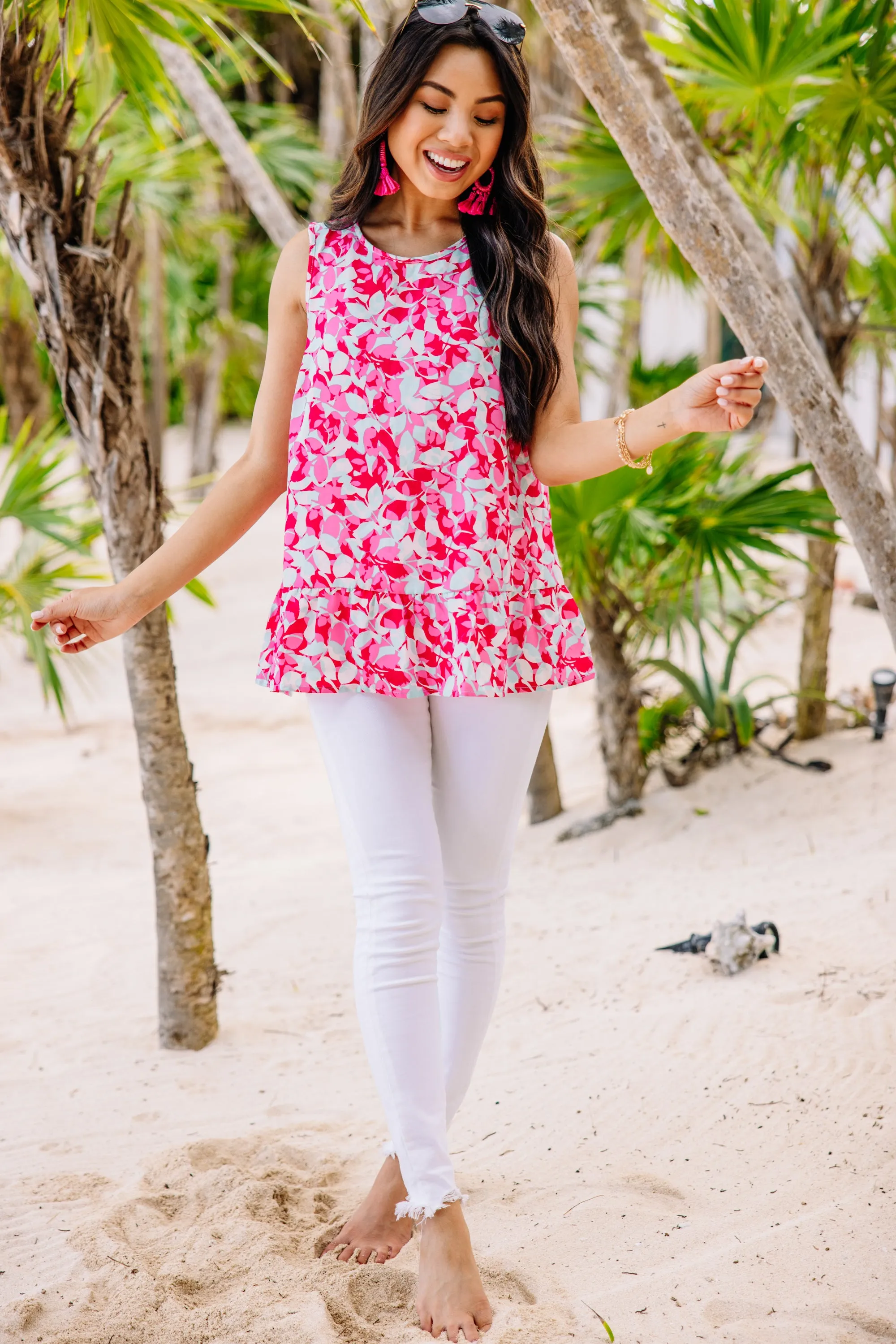 Vibrant Views Pink Floral Tank
