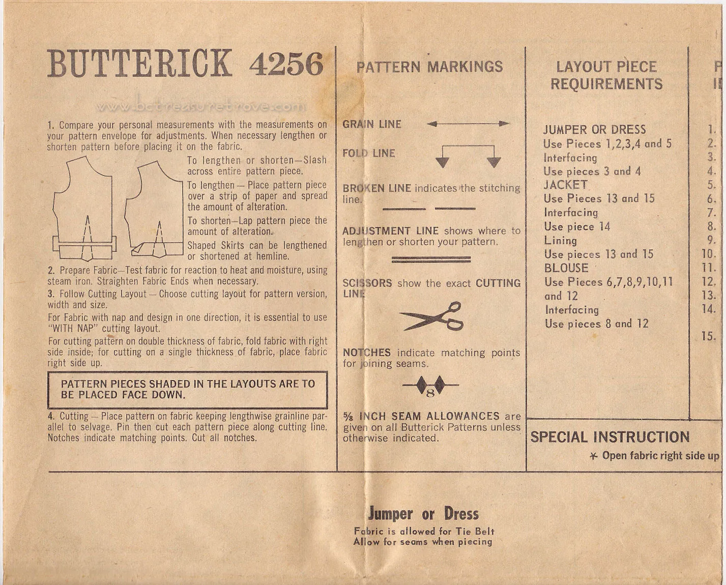 Vintage 1960s Dress Pattern Butterick 4256 Sewing Patterns Bust 38 Blouse Vest Jumper