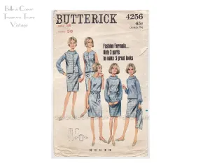 Vintage 1960s Dress Pattern Butterick 4256 Sewing Patterns Bust 38 Blouse Vest Jumper