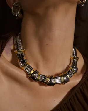 VINTAGE 80'S CHUNKY TWO-TONE NECKLACE