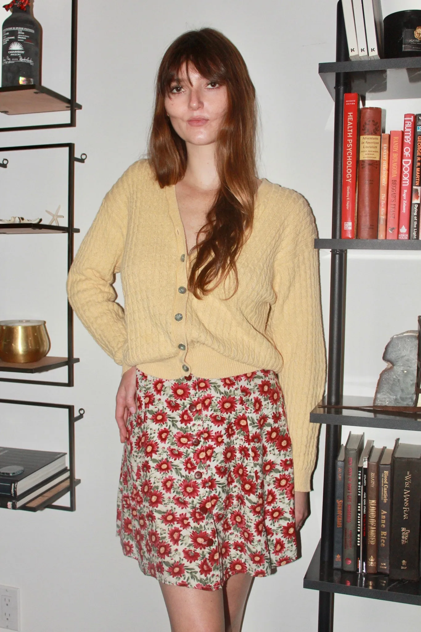 Vintage 90s Banana Cream Ribbed Knit (M)