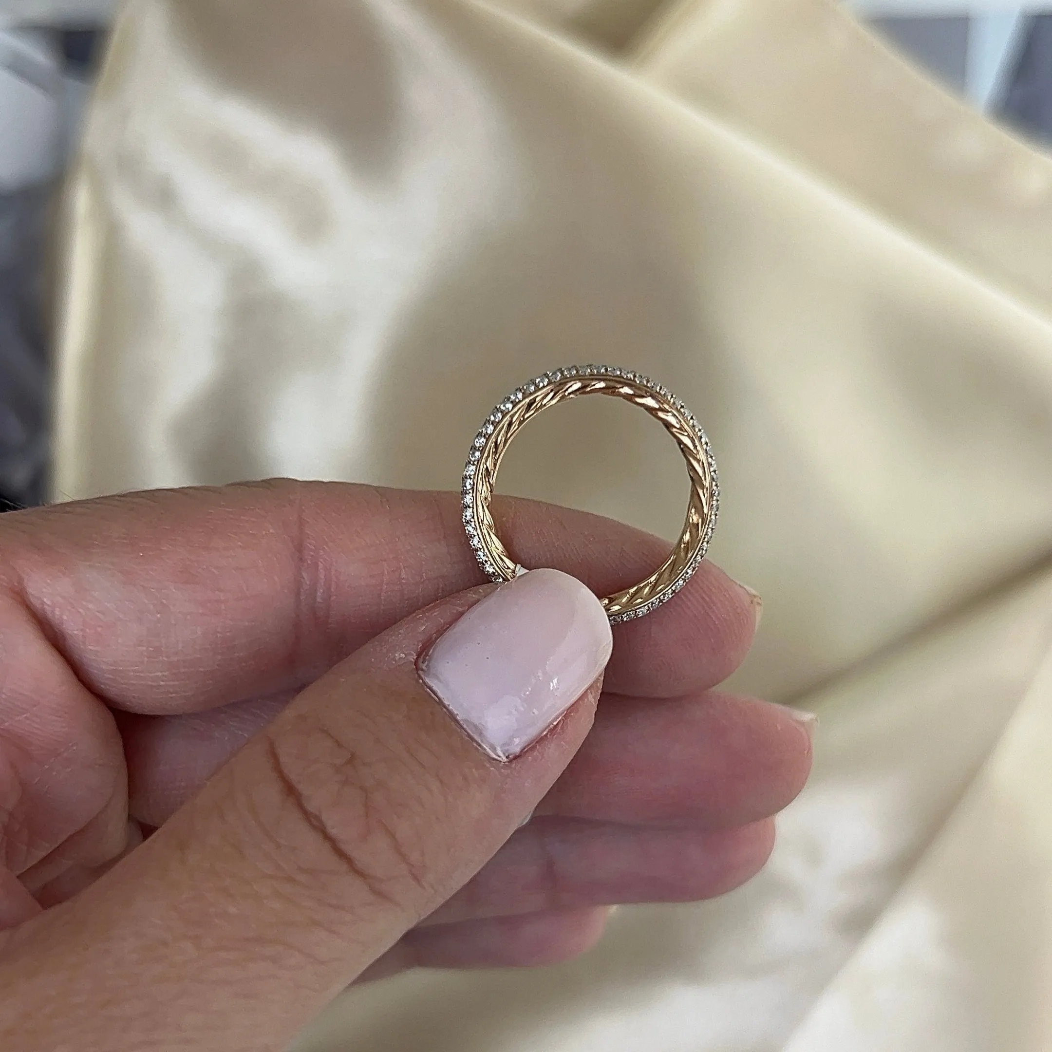 Vintage David Yurman Cable Pave Diamond Eternity Band