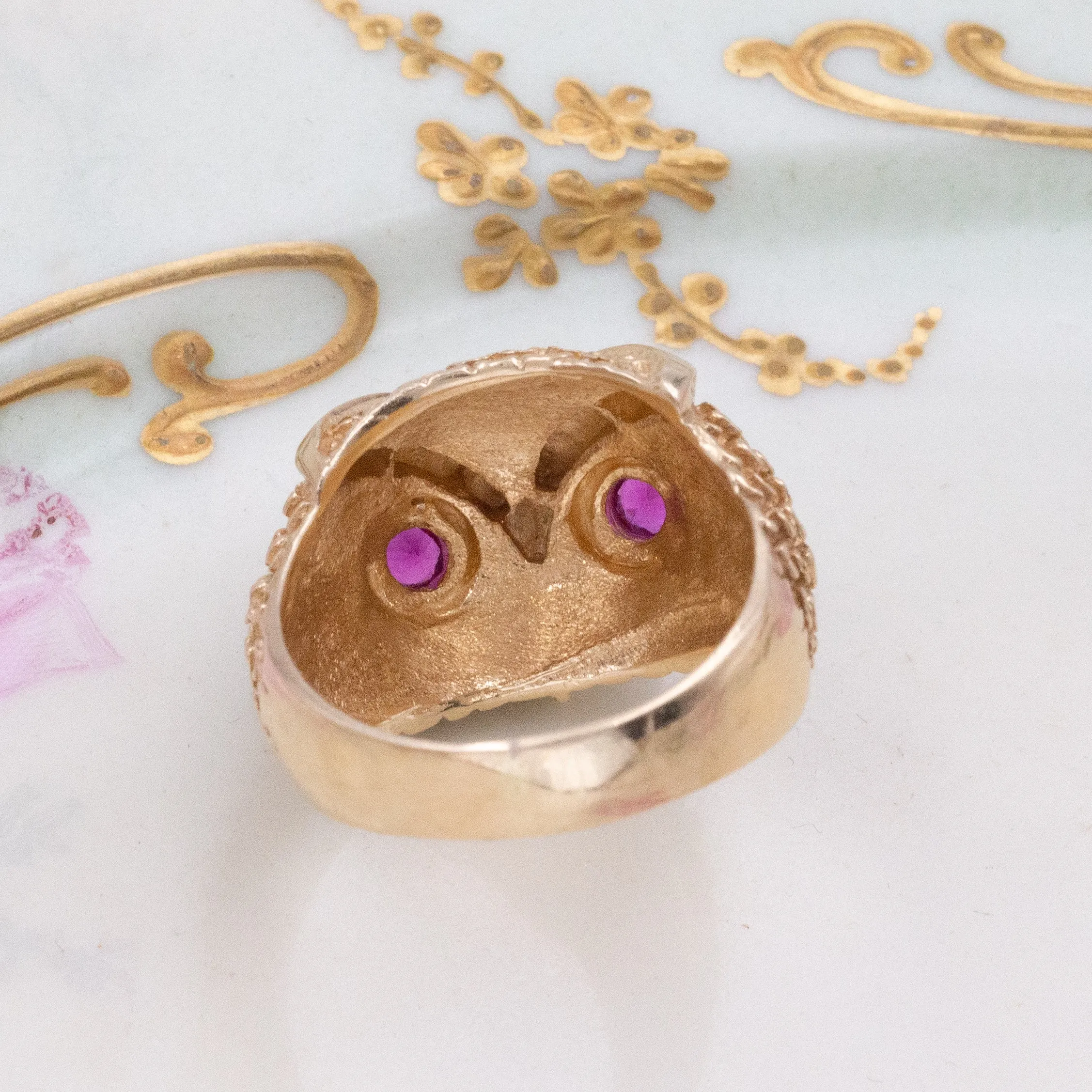 Vintage Owl Cocktail Ring