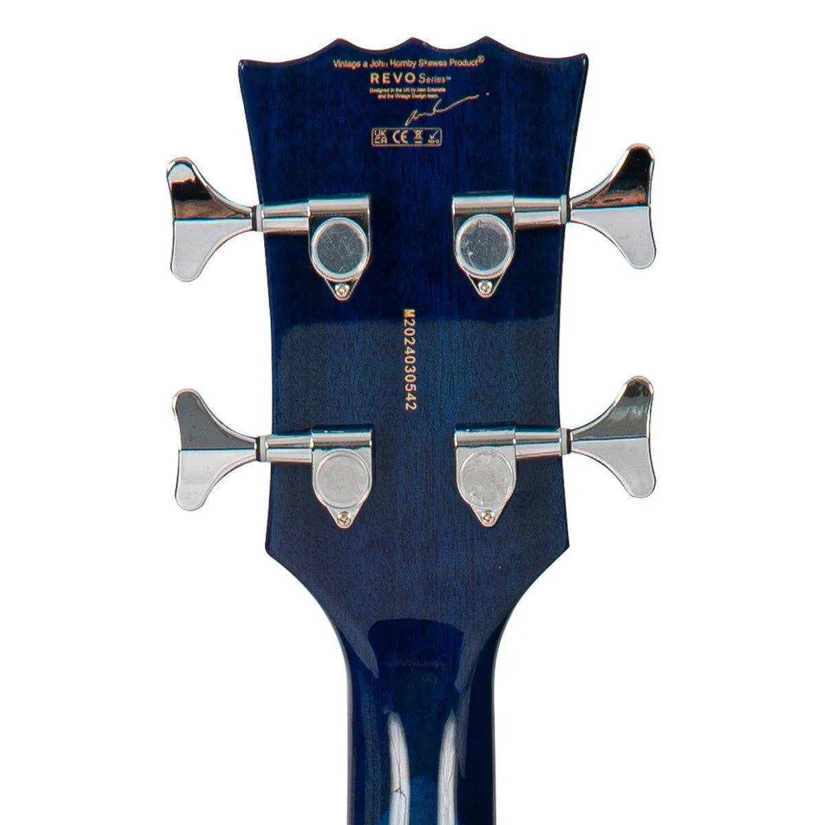 Vintage REVO Series 'Supreme' Semi Acoustic Bass ~ Blueburst