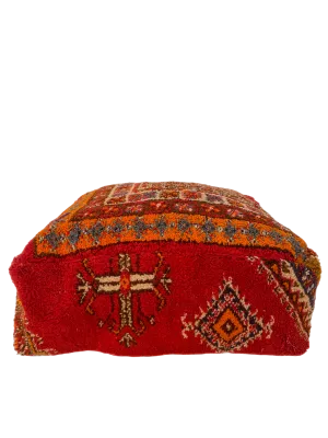 Vintage Taznakht Pouf - Symbolic Red