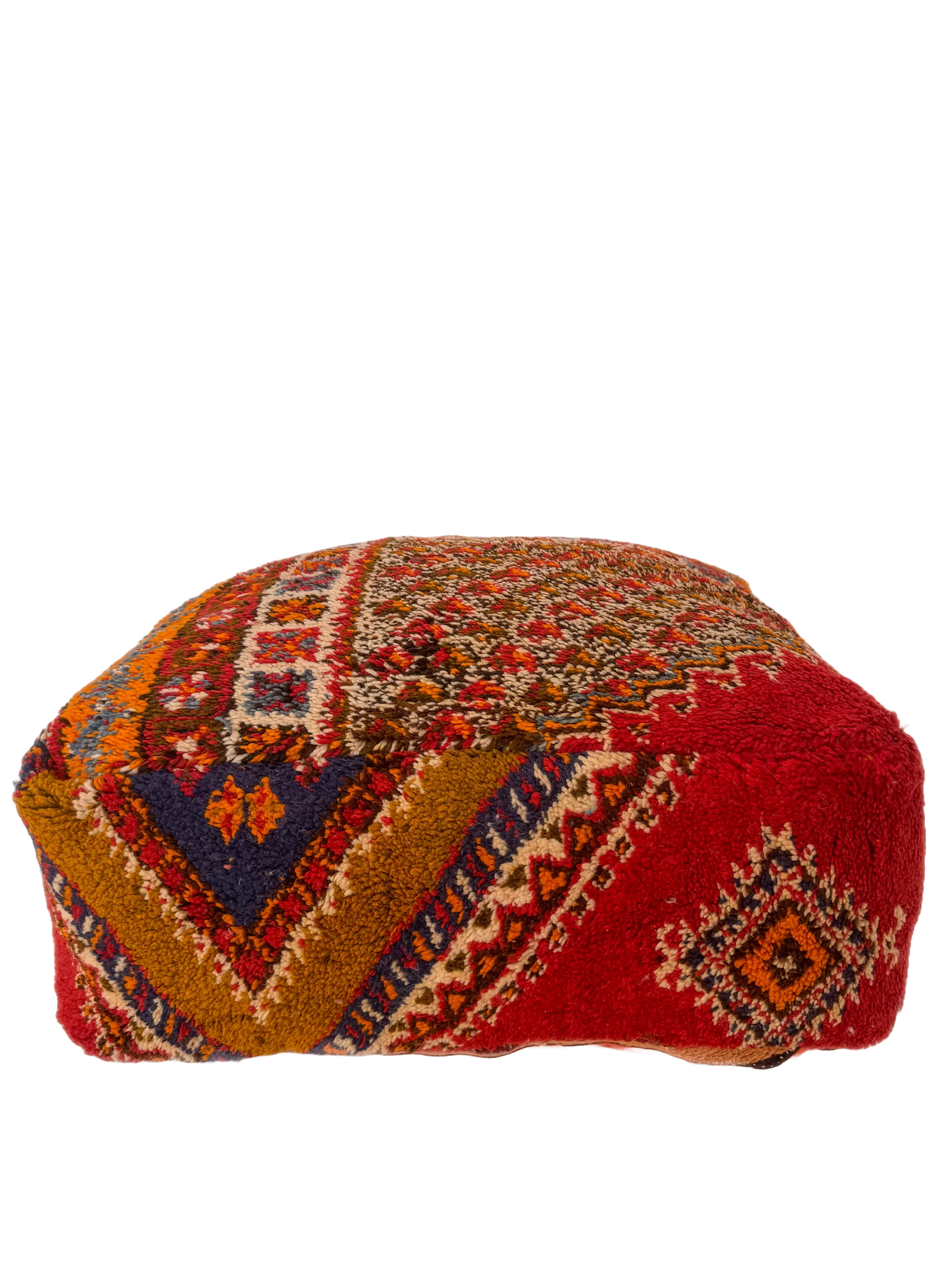 Vintage Taznakht Pouf - Symbolic Red