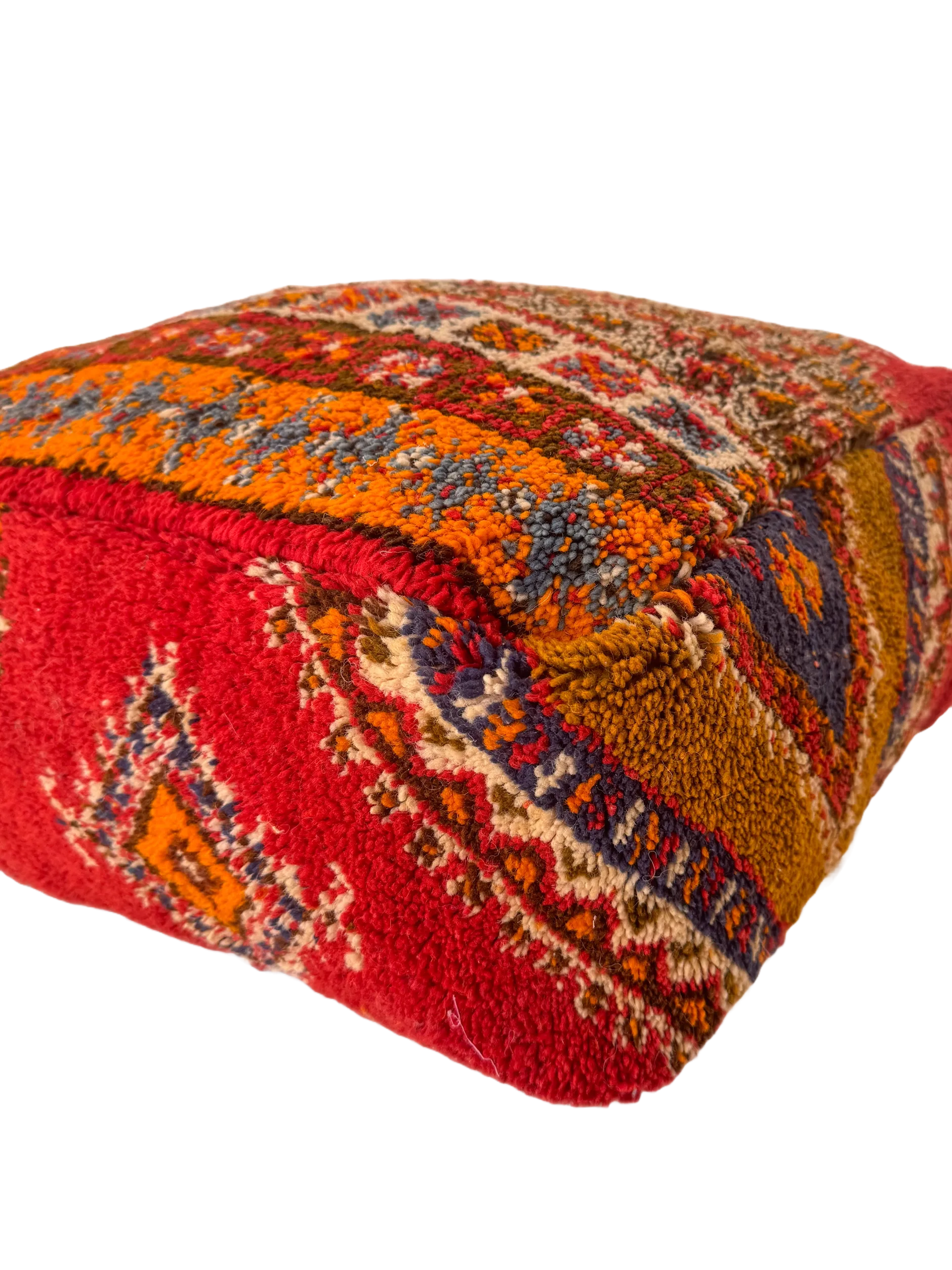 Vintage Taznakht Pouf - Symbolic Red