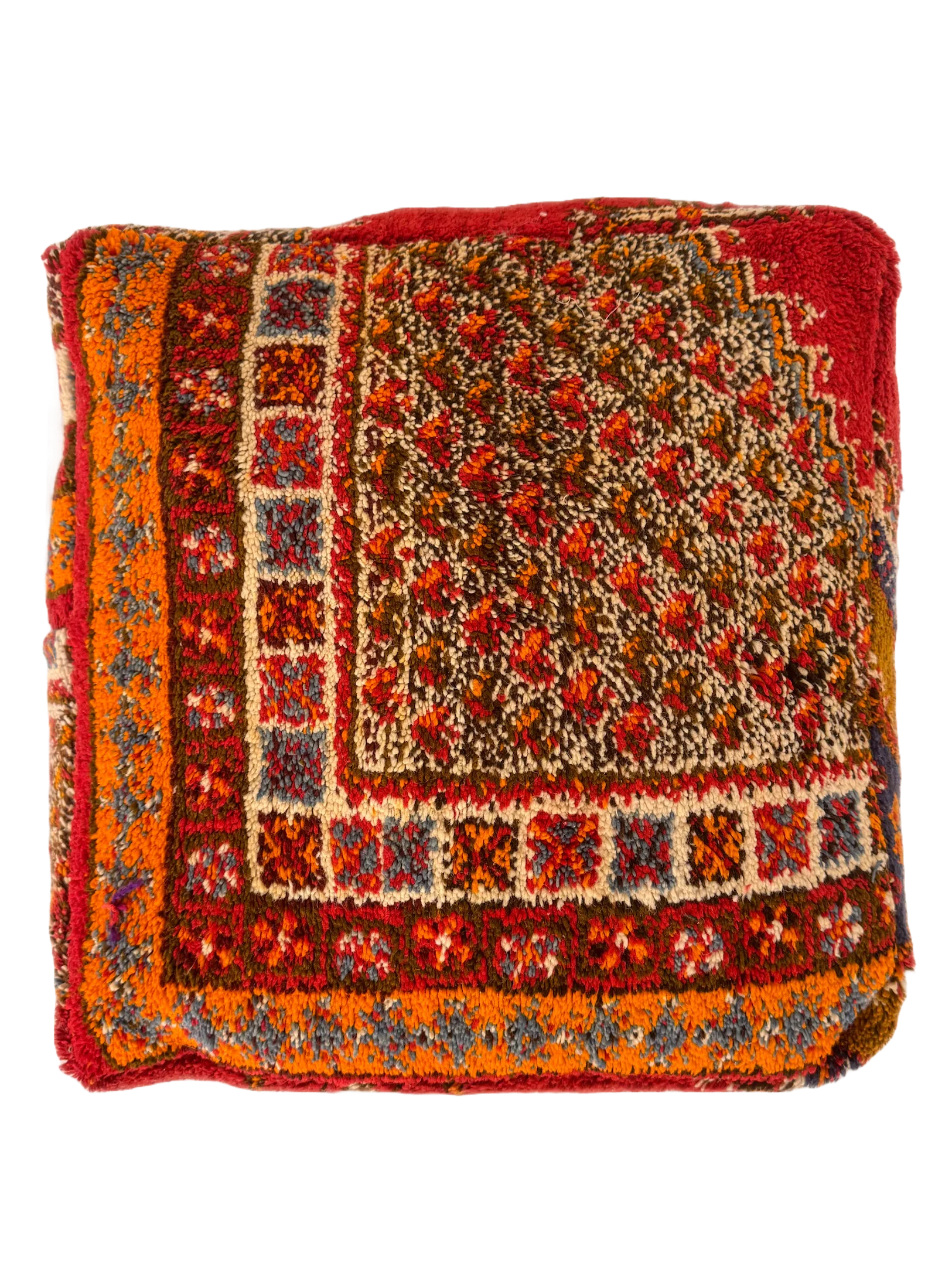 Vintage Taznakht Pouf - Symbolic Red