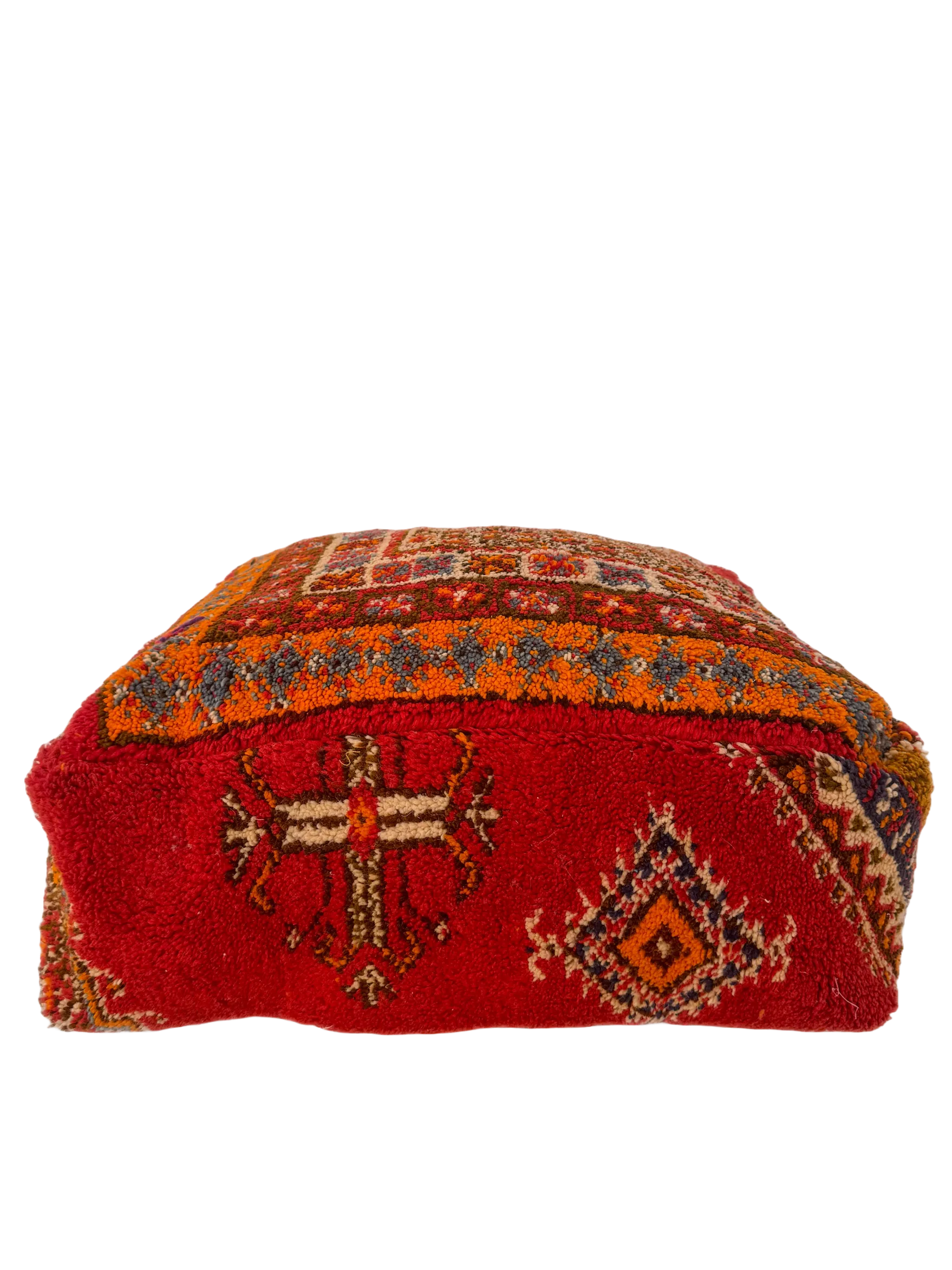 Vintage Taznakht Pouf - Symbolic Red